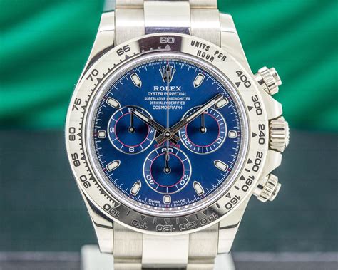 rolex daytona white gold blue dial ขาย|Rolex Daytona White gold .